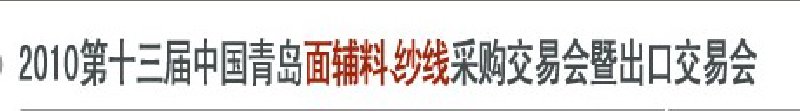 2010第十三屆中國青島國際面輔料、紗線采購交易會暨出口交易會